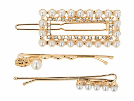 Bun hairpins Inca   Golden Beads 3 Pieces on Sale