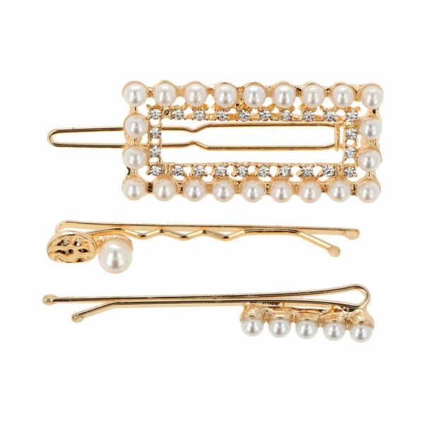 Bun hairpins Inca   Golden Beads 3 Pieces on Sale